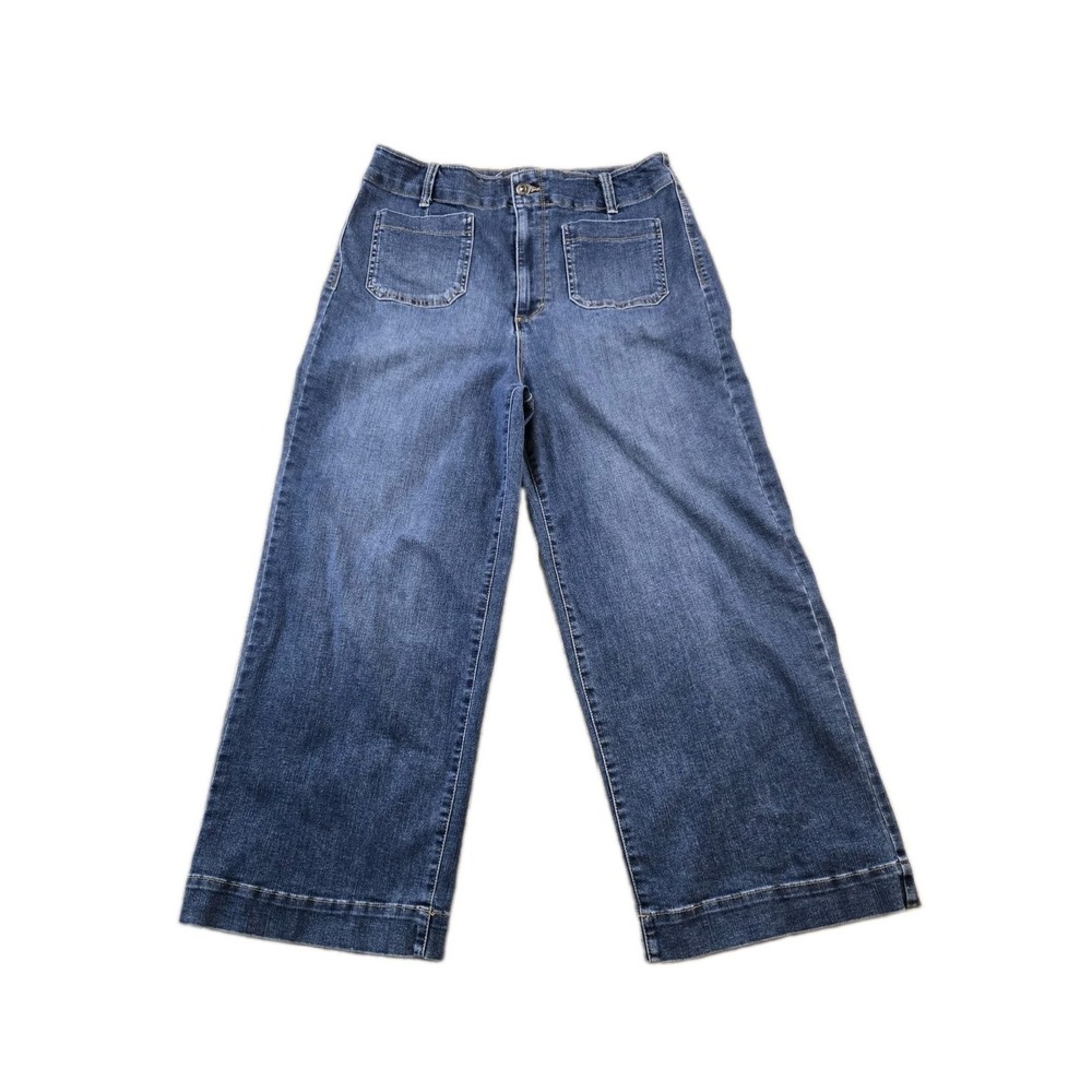 Gloria Vanderbilt Shape Tummy Sculpt Wide leg Crop Women's Denim Jeans Size 10